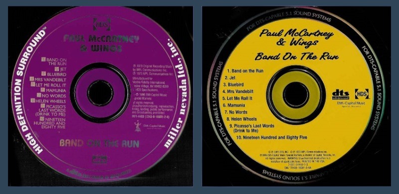 Band on the Run DTS CD Discs